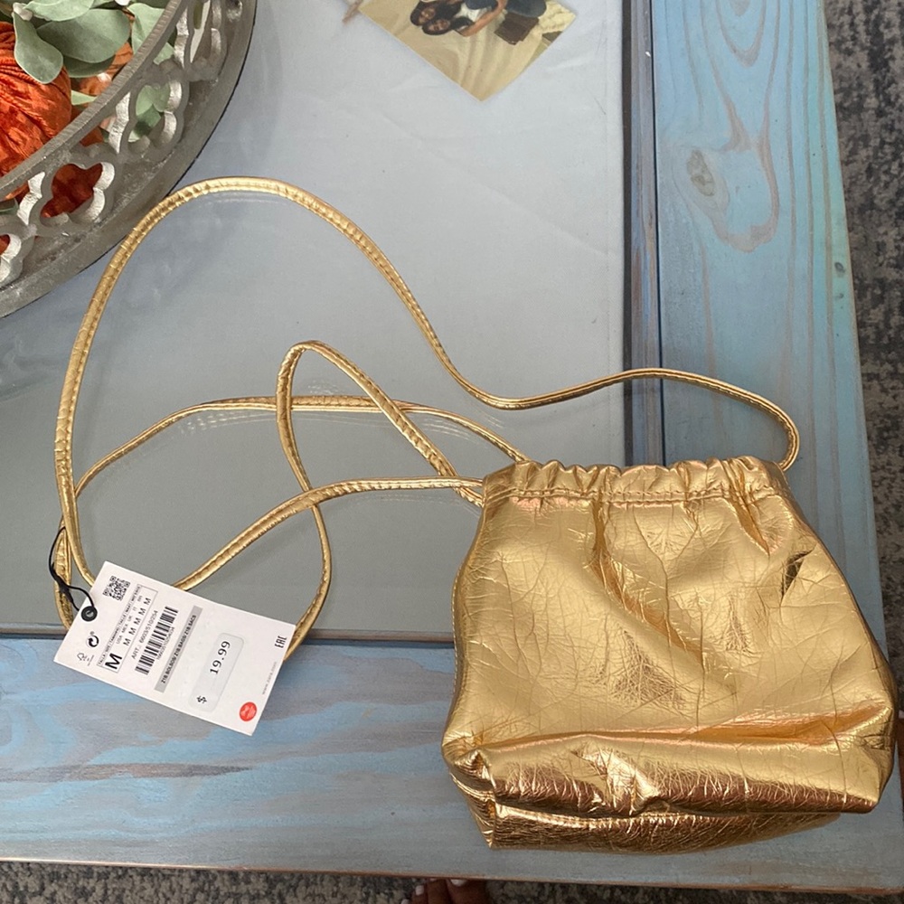 Gold Zara purse